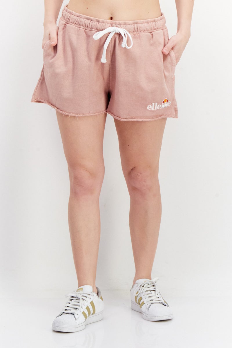 Ellesse Women Drawstring Brand Logo Training Shorts, Pink - Image 1